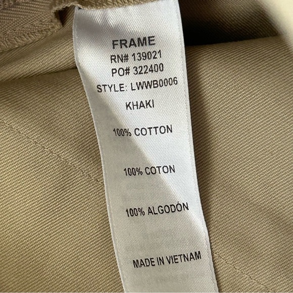 FRAME Women's Cotton Trench Skort Casual Solid Khaki Beige Size 4 - Picture 7 of 8